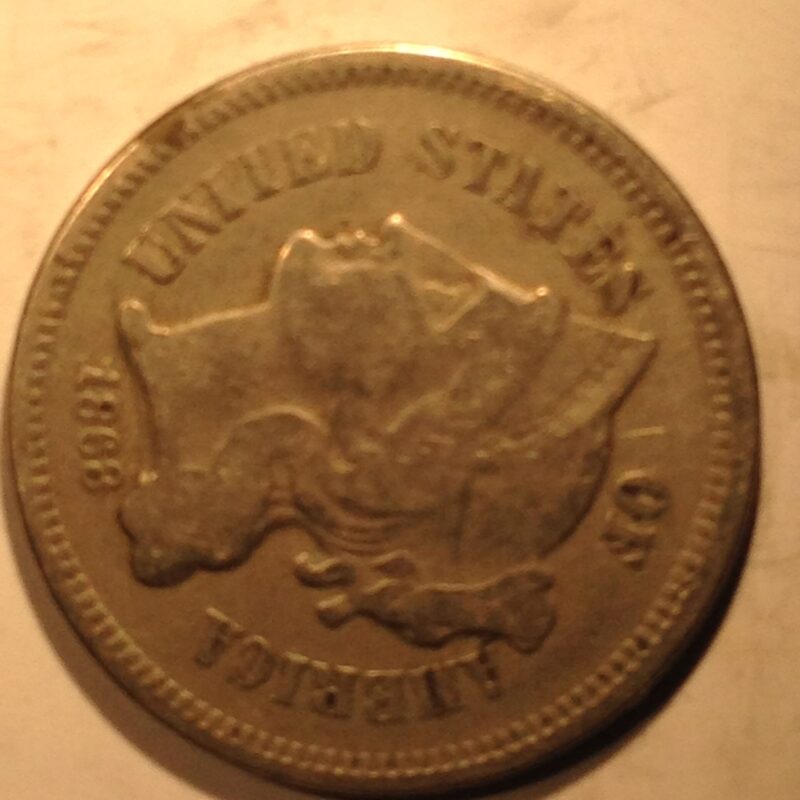 1868 Three Cent Nickel F