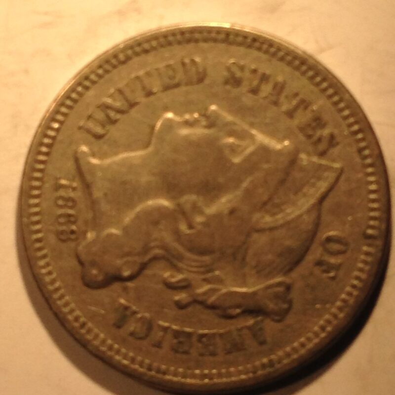 1868 Three Cent Nickel VF