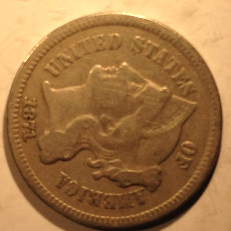 1871 Three Cent Nickel VF