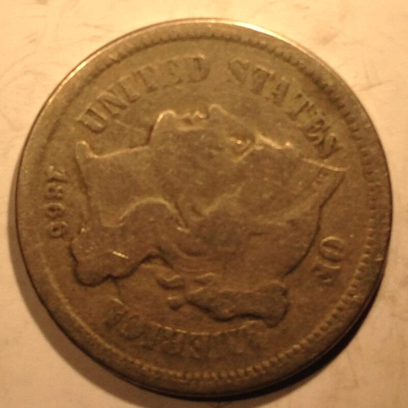 1866 Three Cent Nickel F