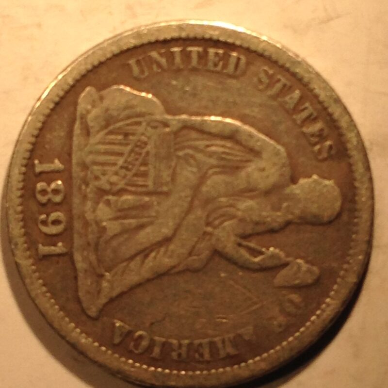 1891 Seated Dime VF