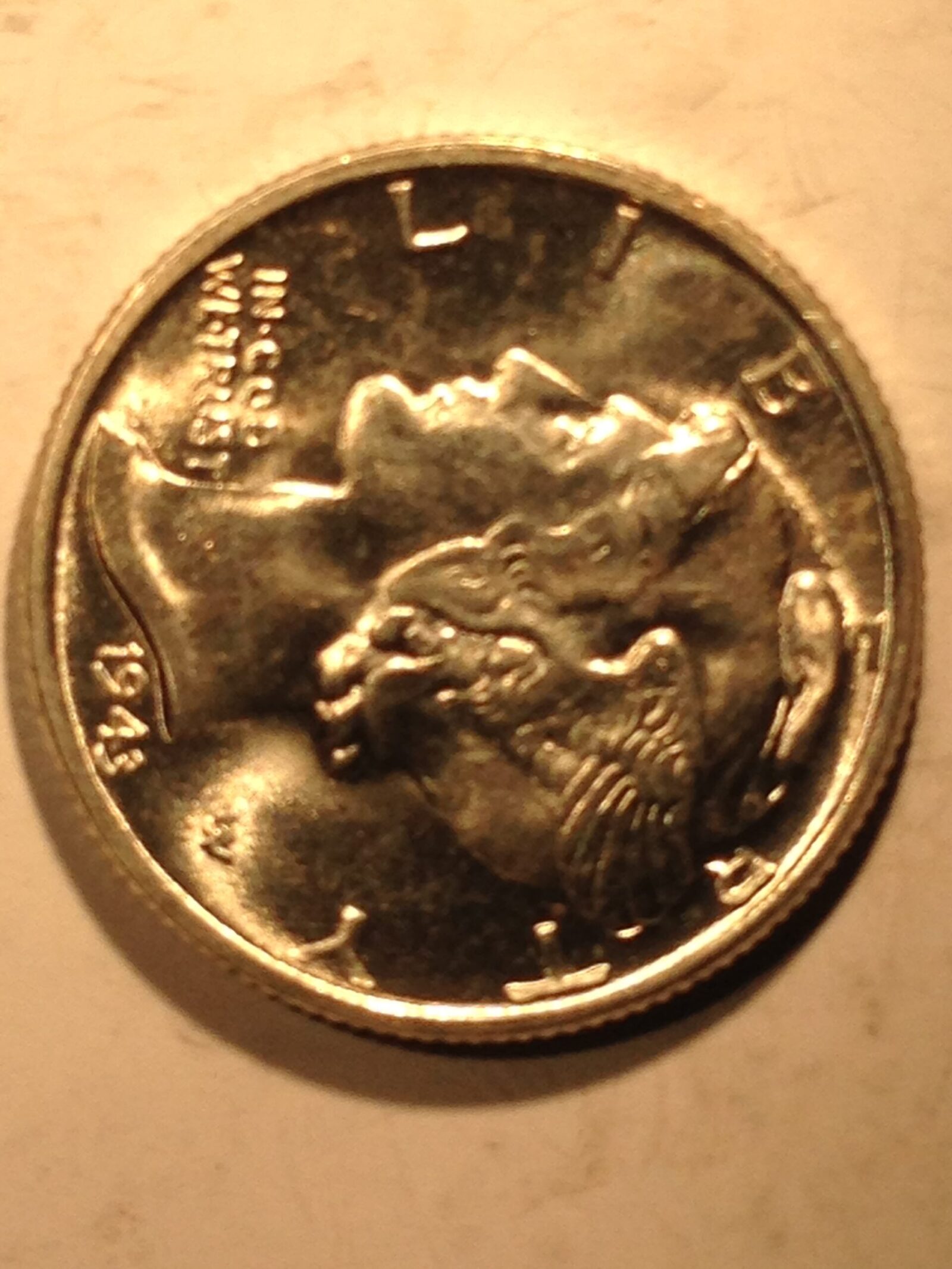 1943 Mercury Dime Ch BU