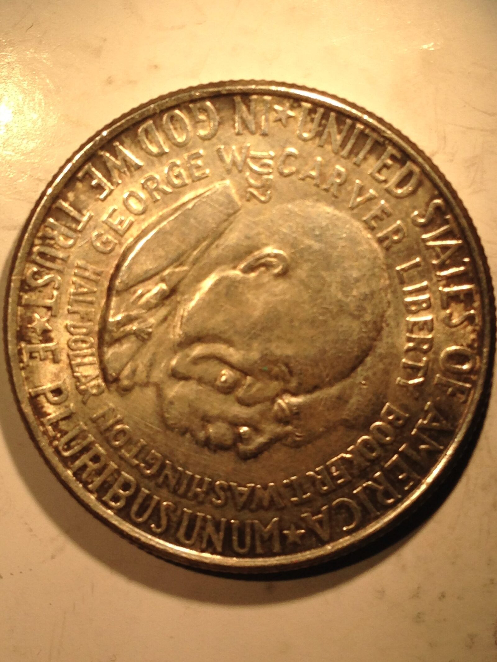 1952 Booker T Washington/GW Carver Commemorative Half Dollar AU