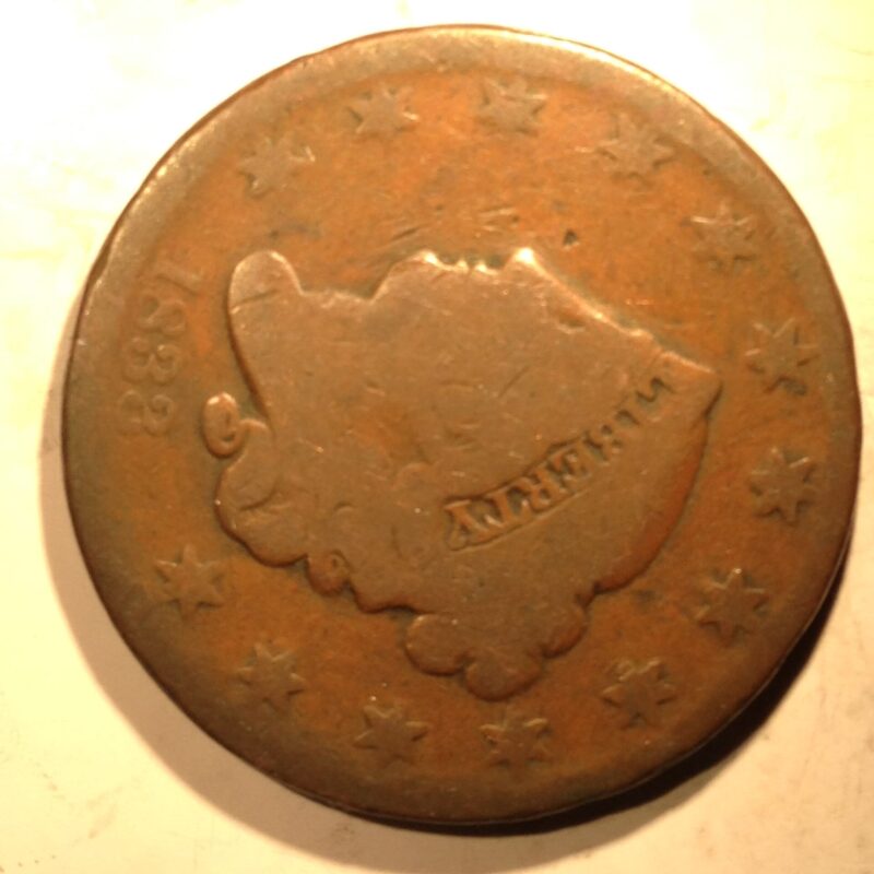 1833 Large Cent  G+