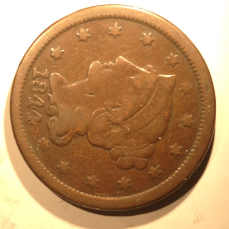1844 Large Cent  VG