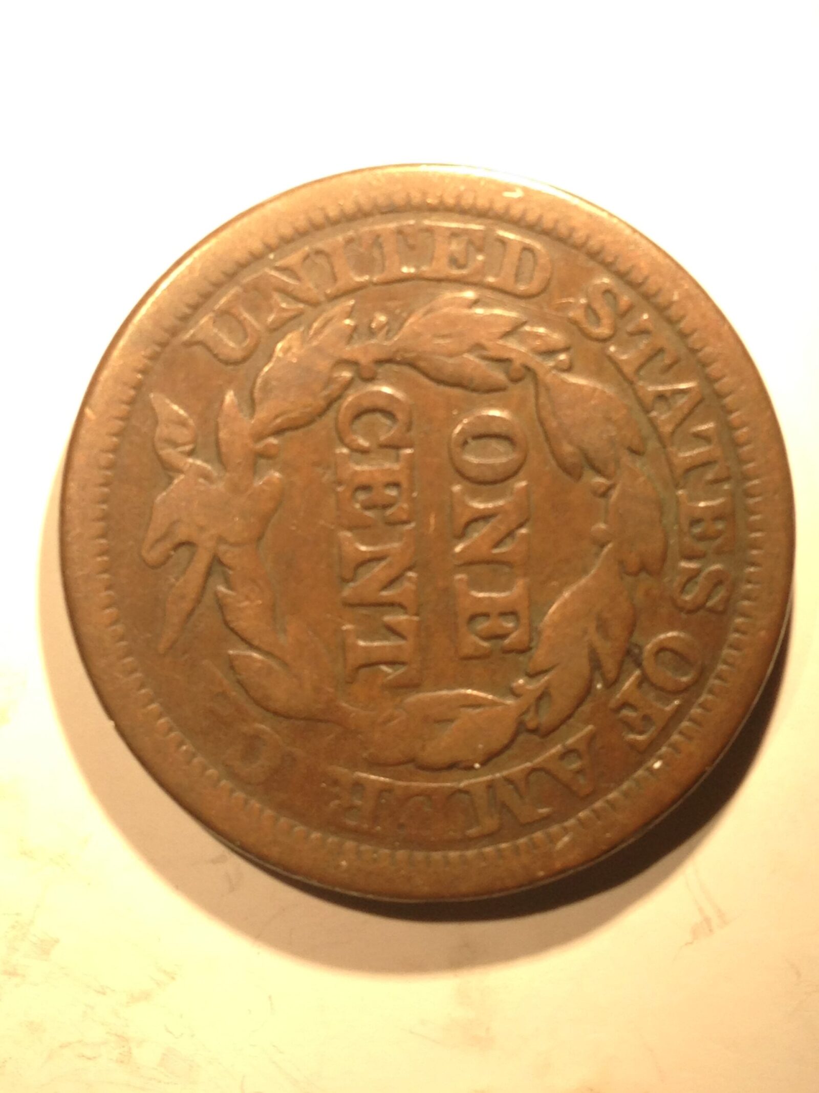 1844 Large Cent  VG - Image 2