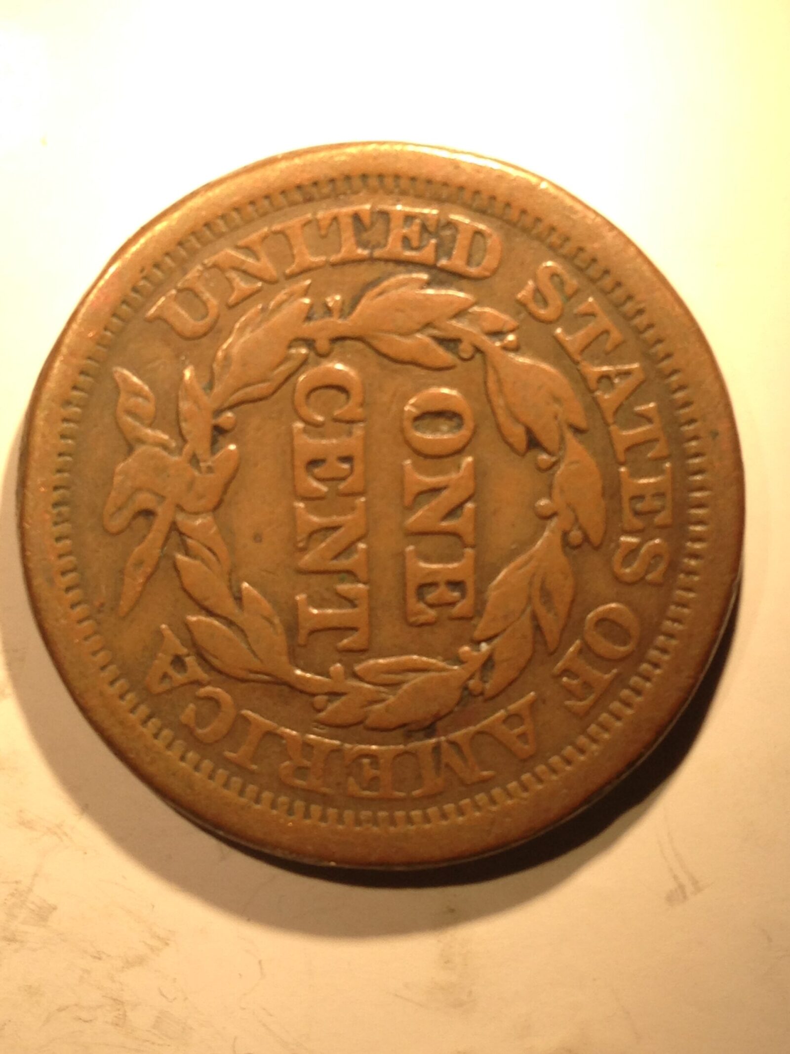 1852 N3, R1 Large Cent  F - Image 2