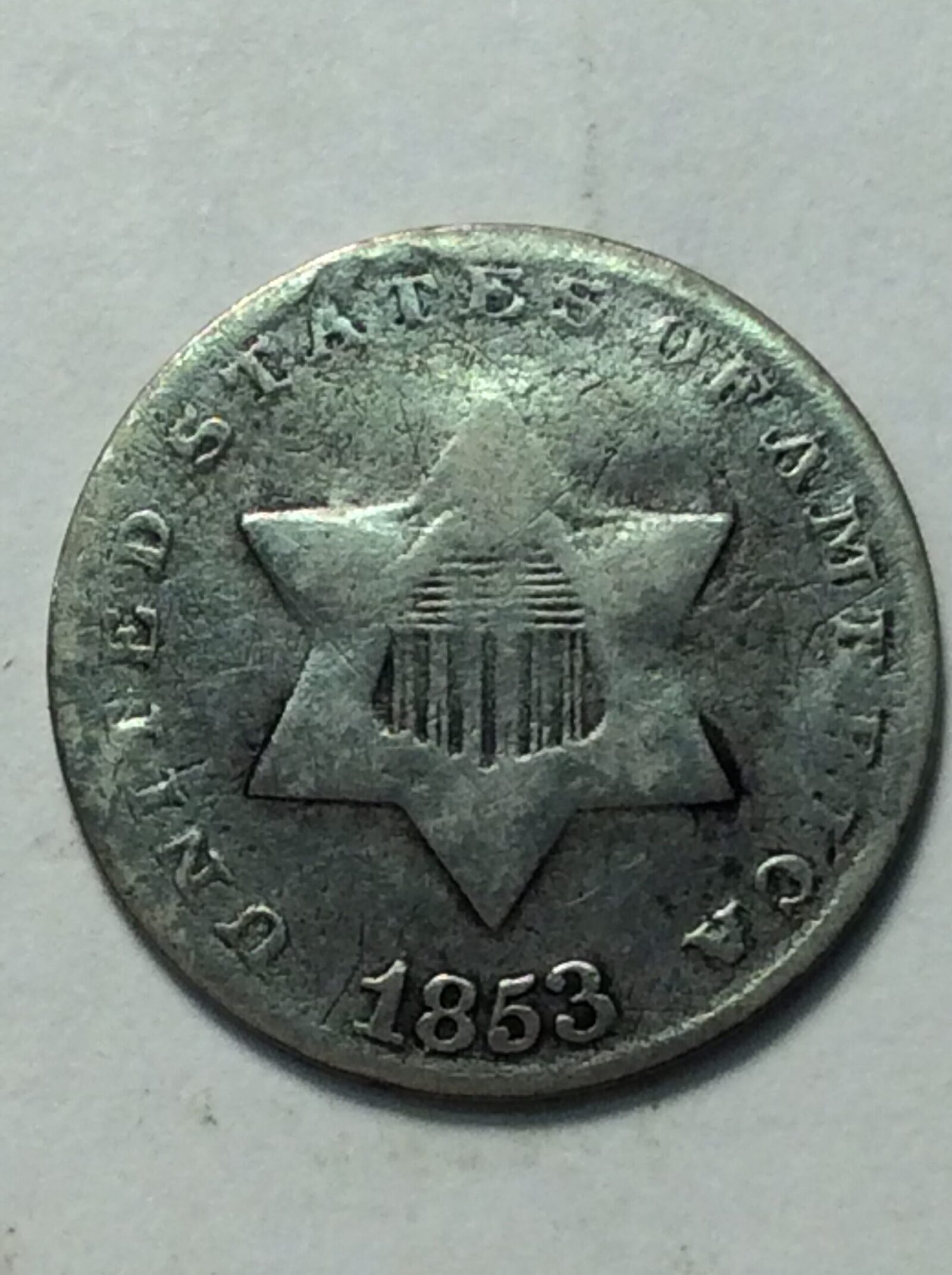 1853 Silver Three Cent Piece G