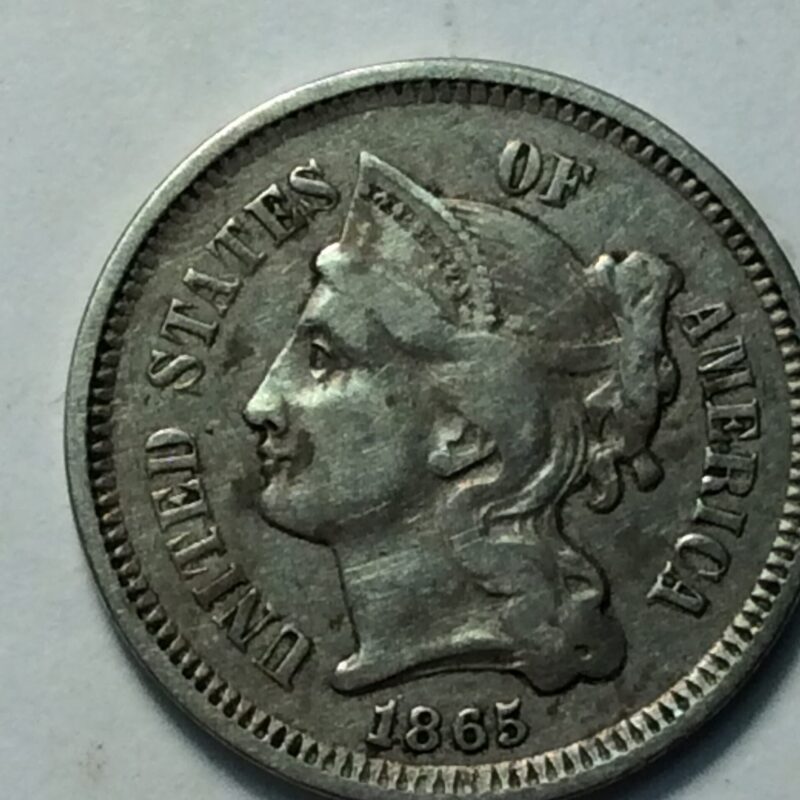1865 Three Cent Nickel VF