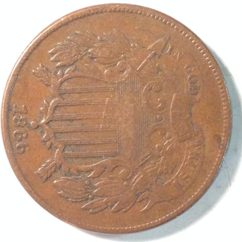 1866 Two Cent Piece VF
