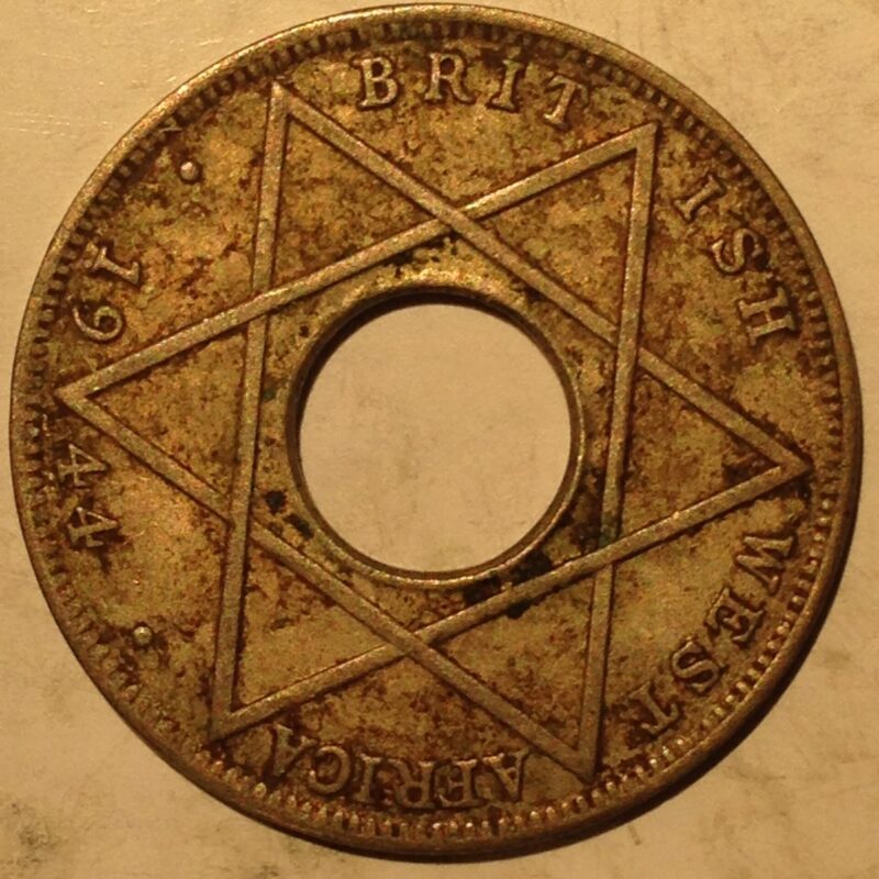 British West Africa 1944 1/10 Penny XF/AU