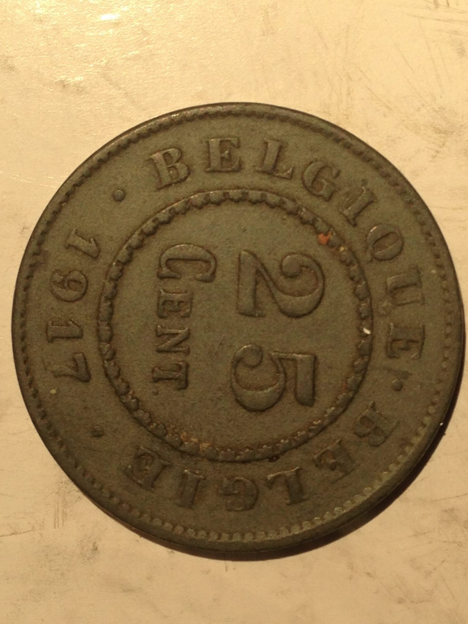 Belgium 1917 25 Centimes VF - Image 2
