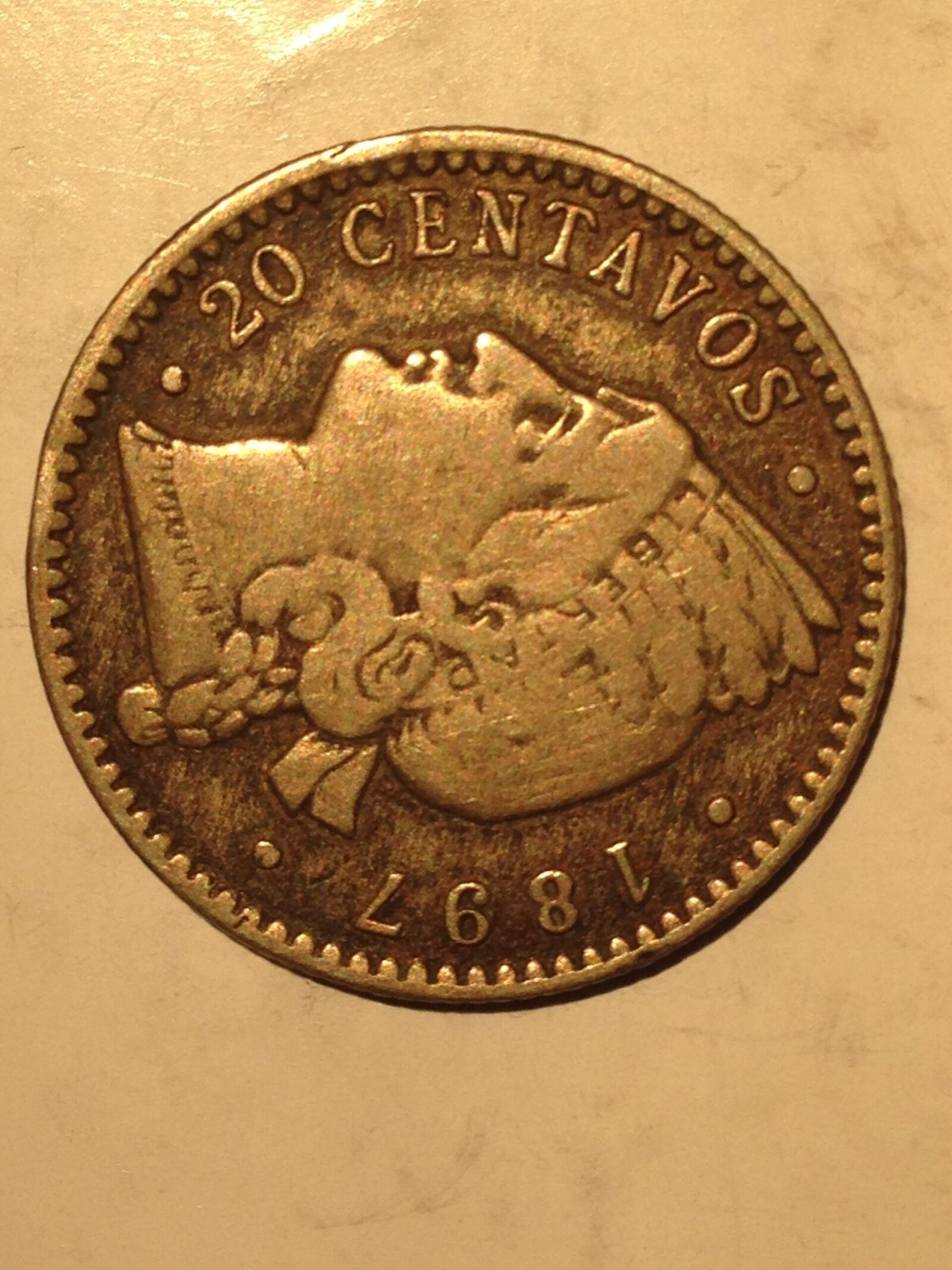 Dominican Republic 1897 20 Centavos VF