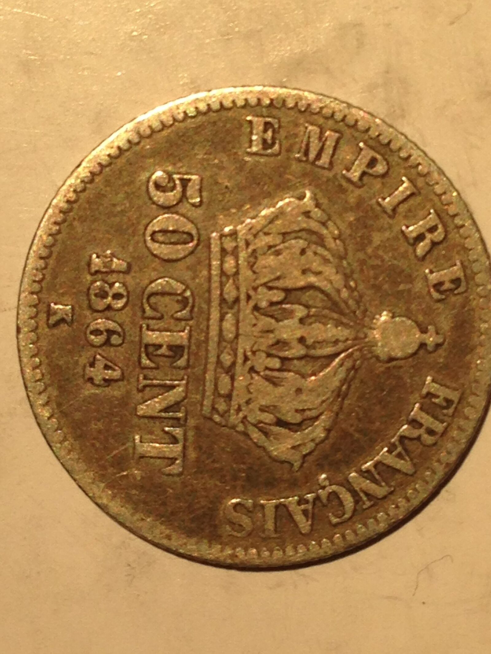France 1864 50 Centime F - Image 2