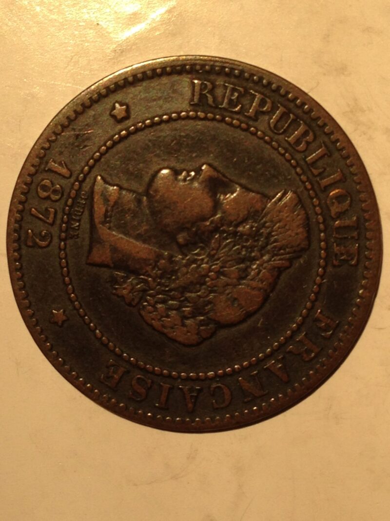 France 1872-A 5 Centime VF