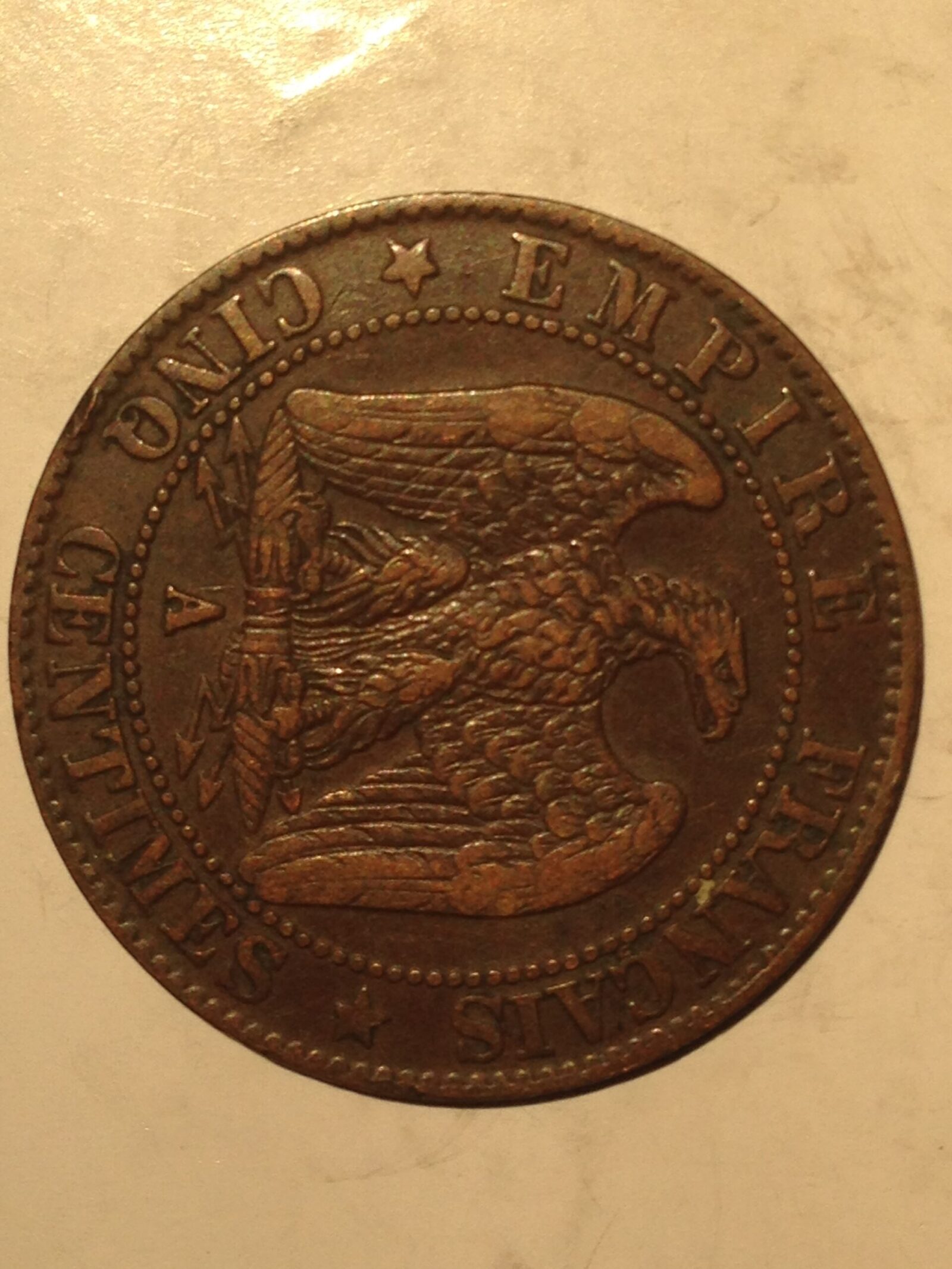 France 1855-A 5 Centime VF - Image 2