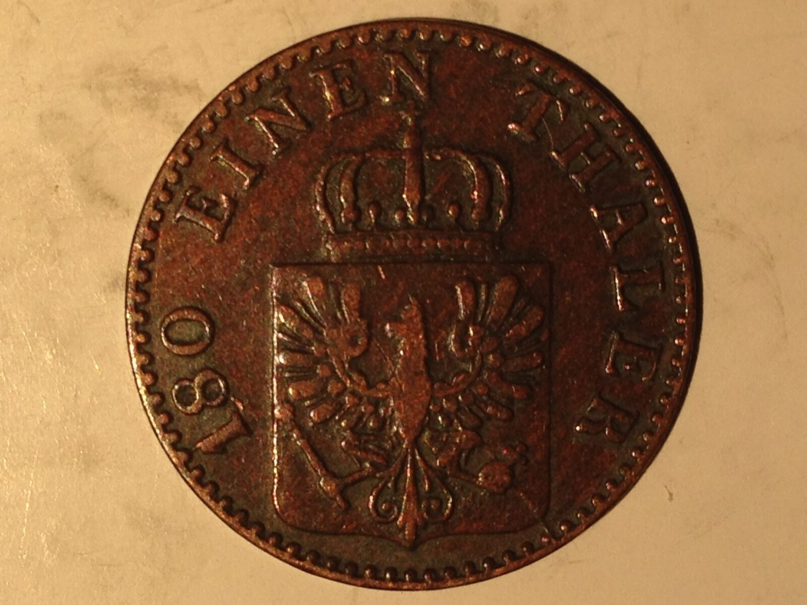 German States-Prussia 1865-A 2 Pfennig VF+