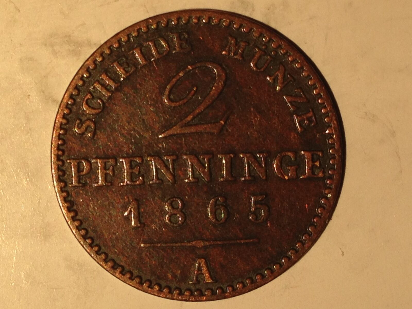 German States-Prussia 1865-A 2 Pfennig VF+ - Image 2