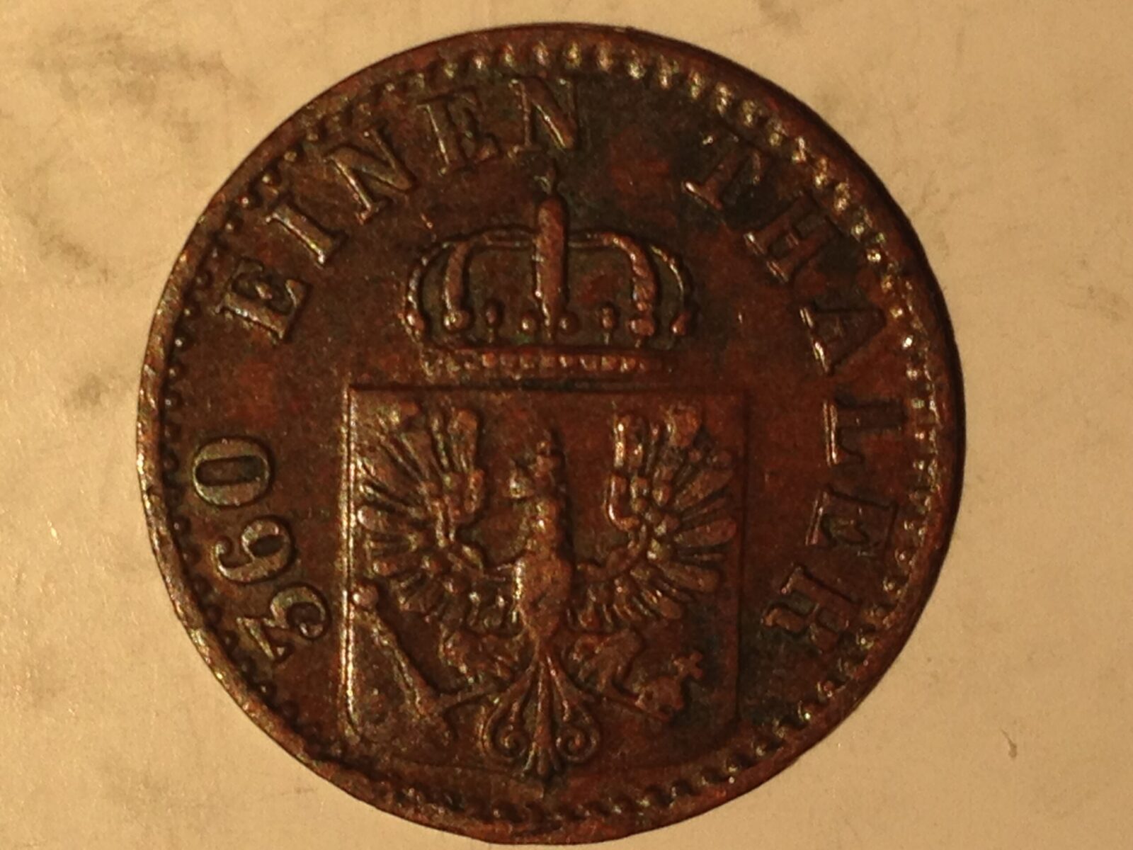German States-Prussia 1868-B  Pfennig VF