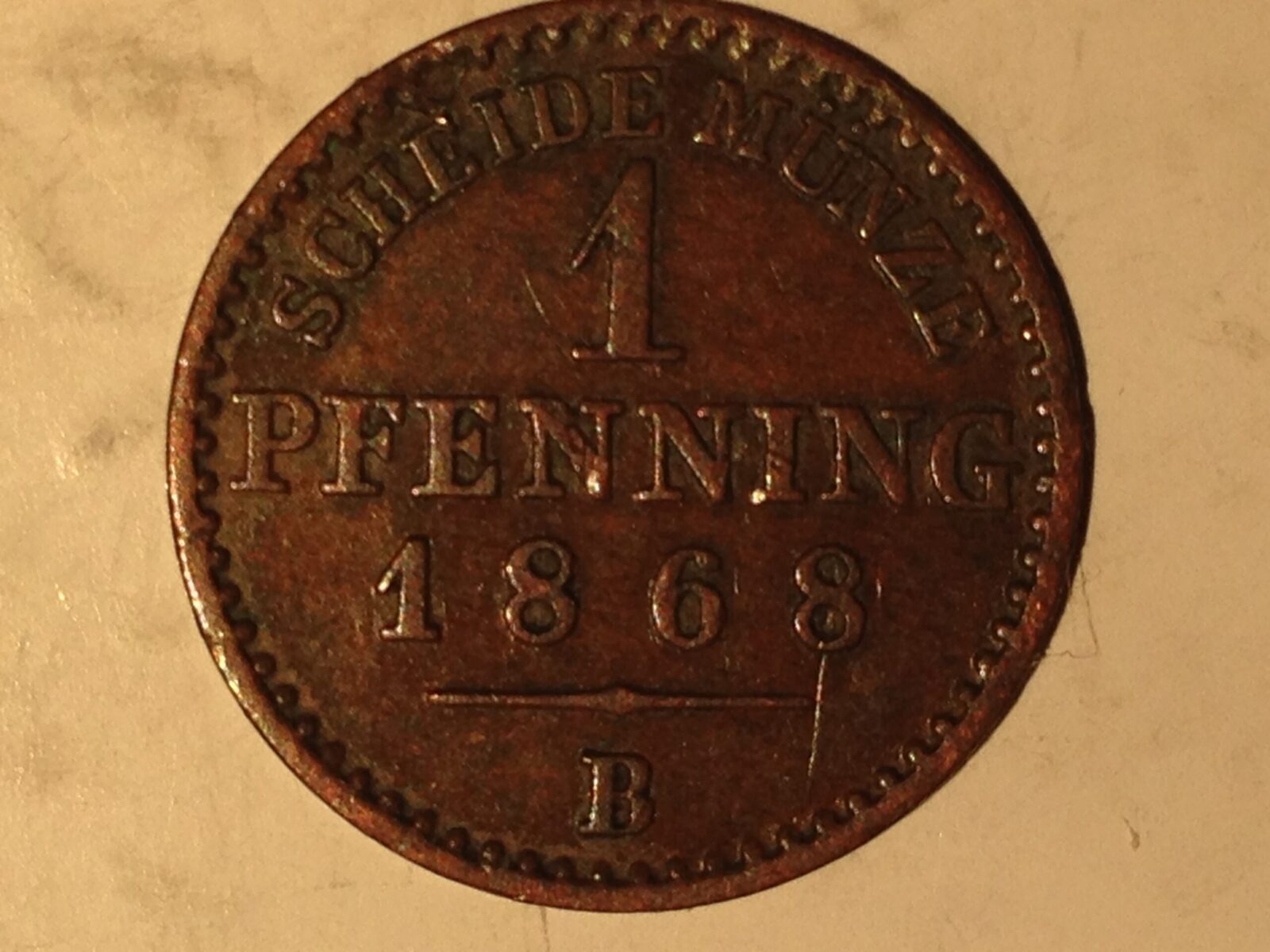 German States-Prussia 1868-B  Pfennig VF - Image 2
