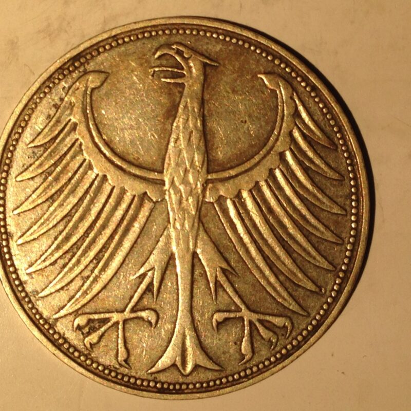 Germany 1957-D 5 Mark VF/XF