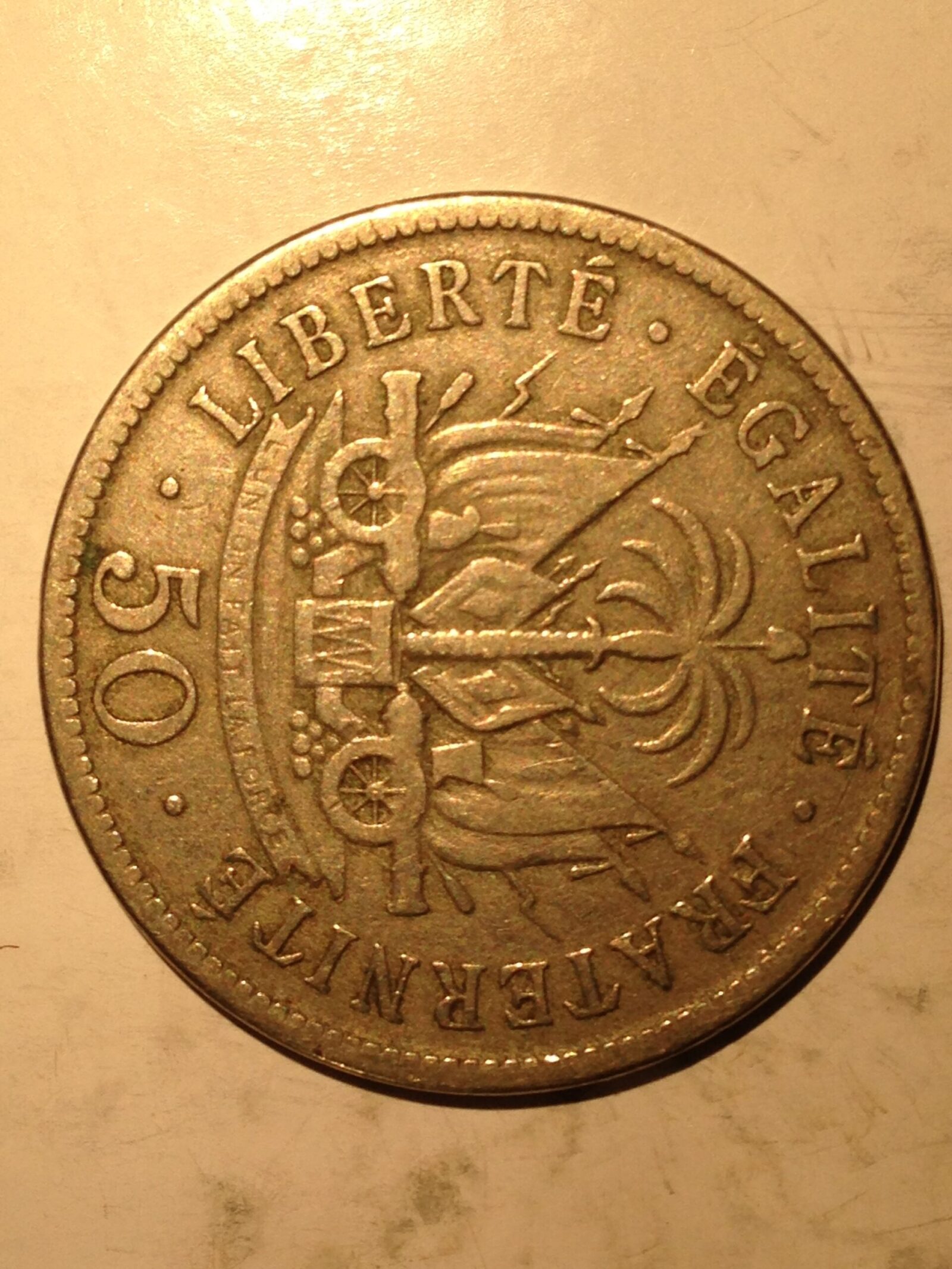 Haiti 1908 50 Centimes F-VF - Image 2