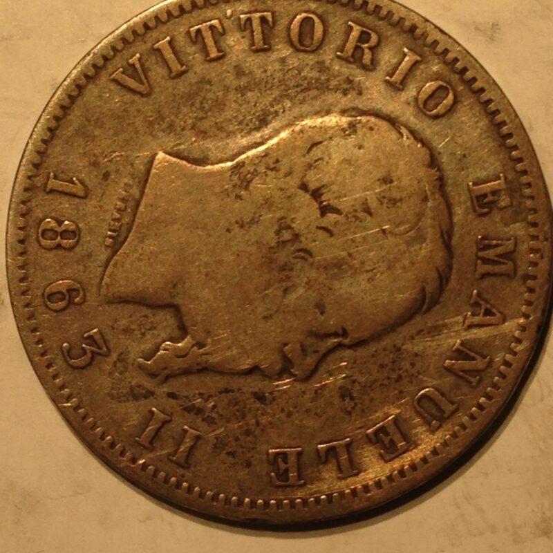 Italy 1863 M Lire VG-F