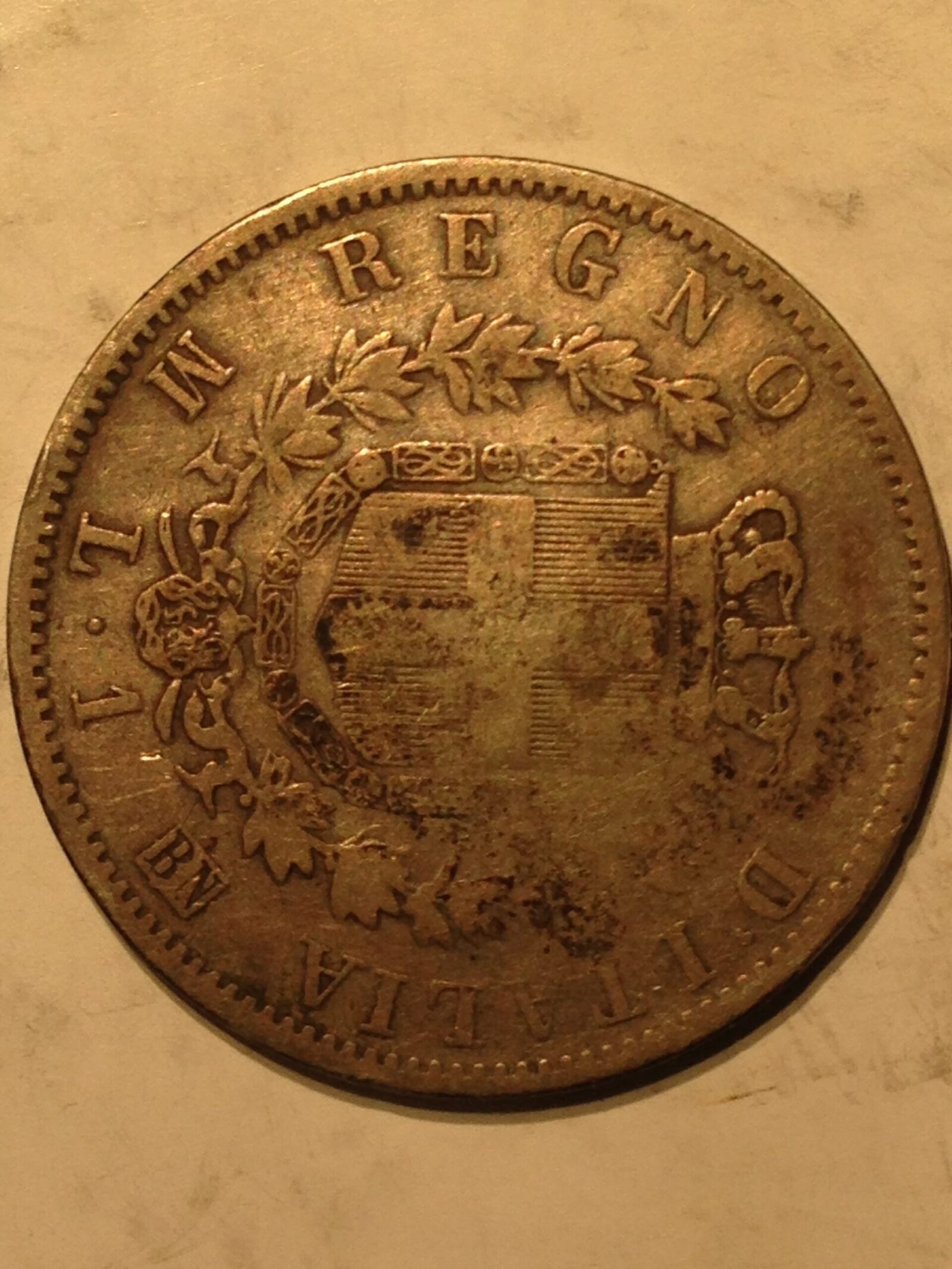 Italy 1863 M Lire VG-F - Image 2