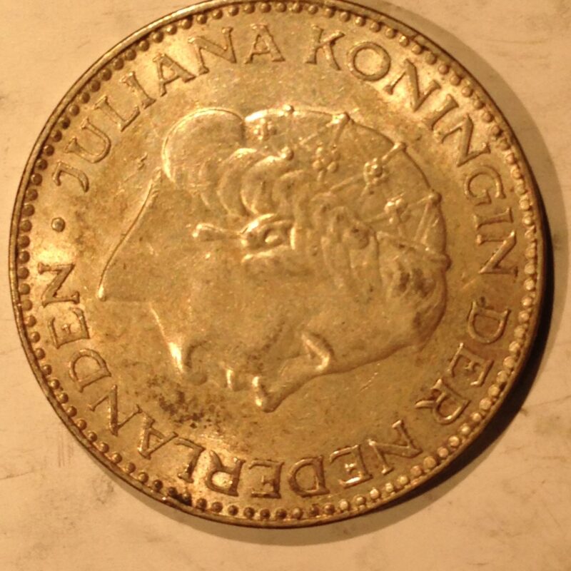 Netherlands 1954 1 Gulden Ch BU