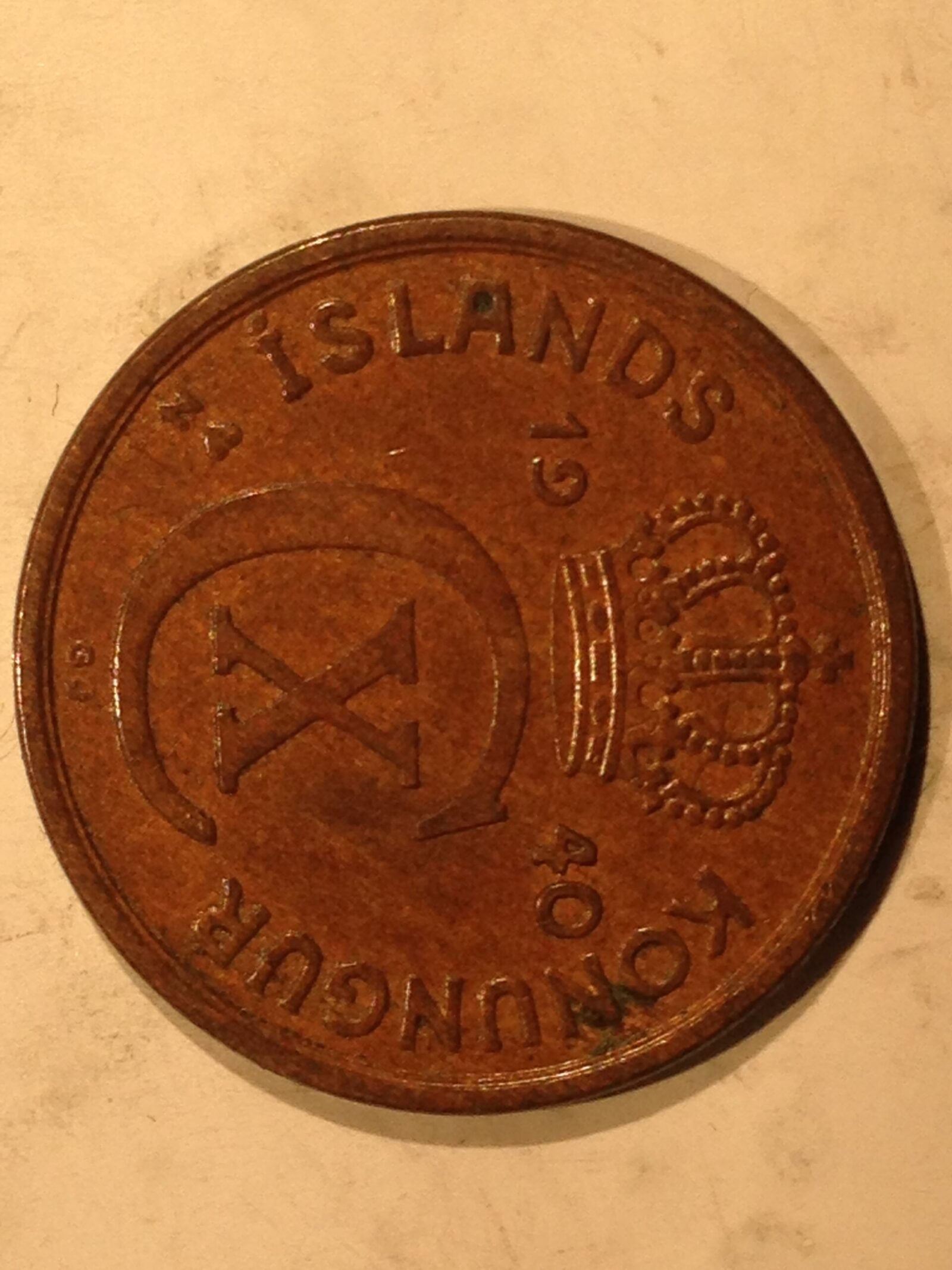 Iceland 1940 2 Aurar XF-AU