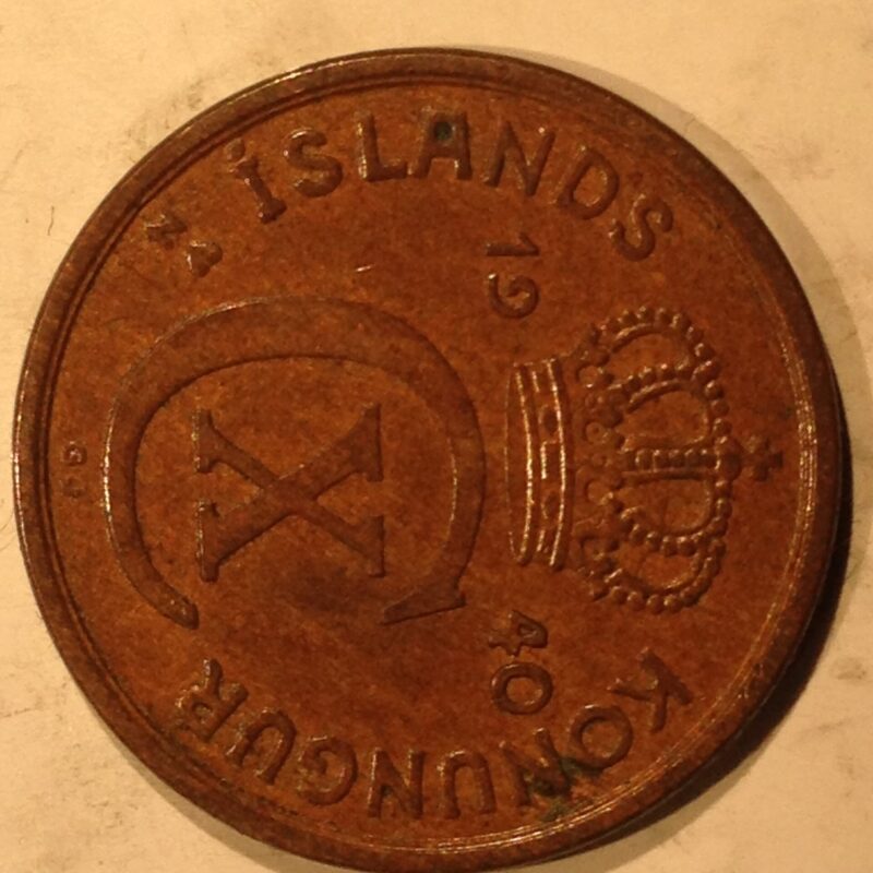 Iceland 1940 2 Aurar XF-AU