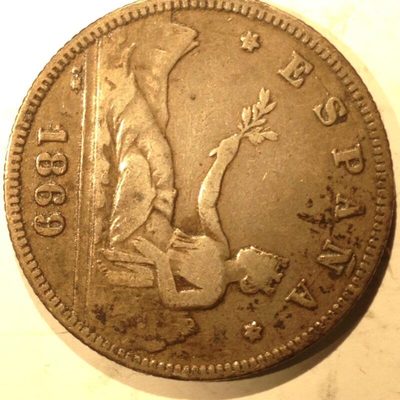 Spain 1869 2 Pesetas F