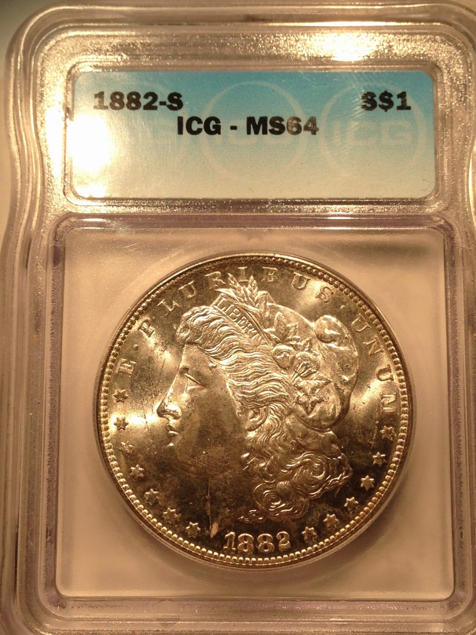 1882-S Morgan Silver Dollar ICG MS-64 - Image 3