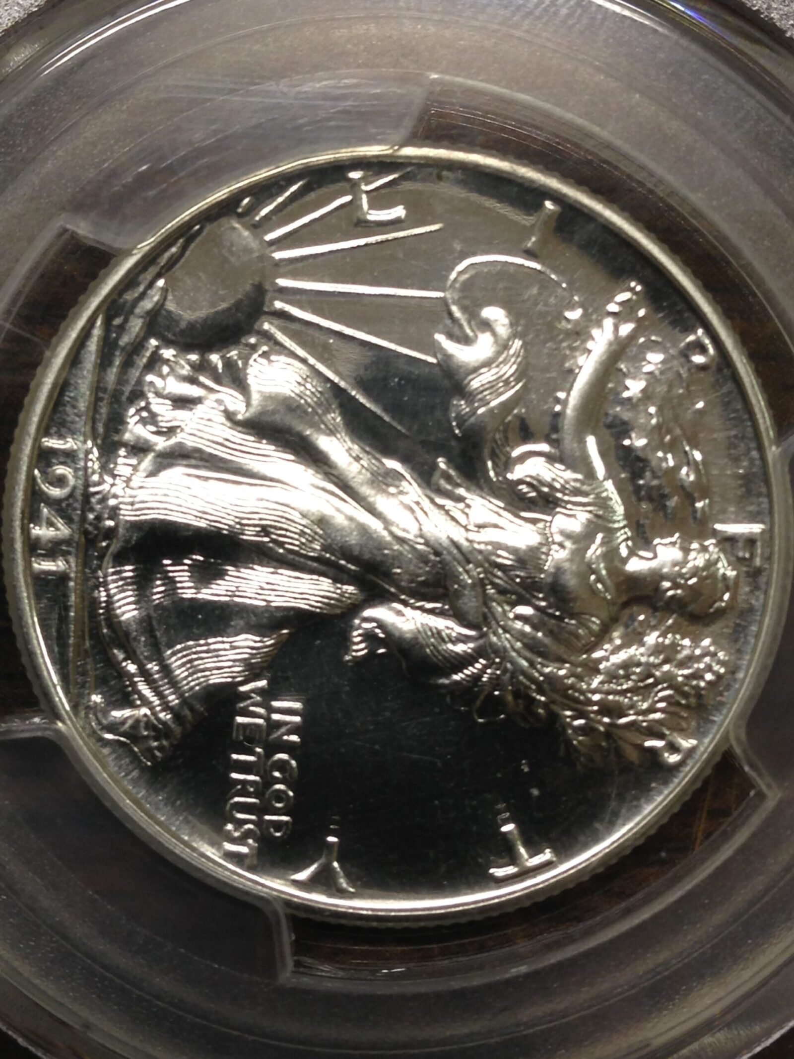 1941 Walking Liberty Half Dollar PCGS PR65 "No Initials"