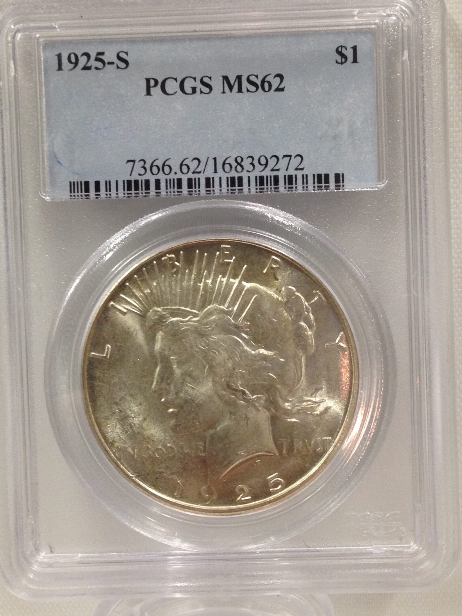 1925=S Peace Silver Dollar PCGS MS62 - Image 3