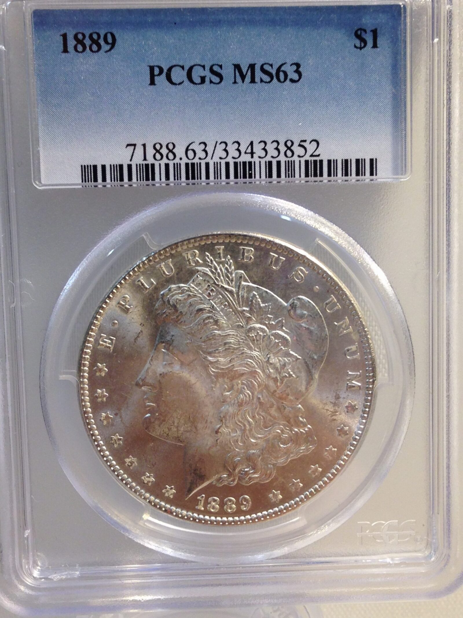 1889 Morgan Silver Dollar PCGS MS63 - Image 3