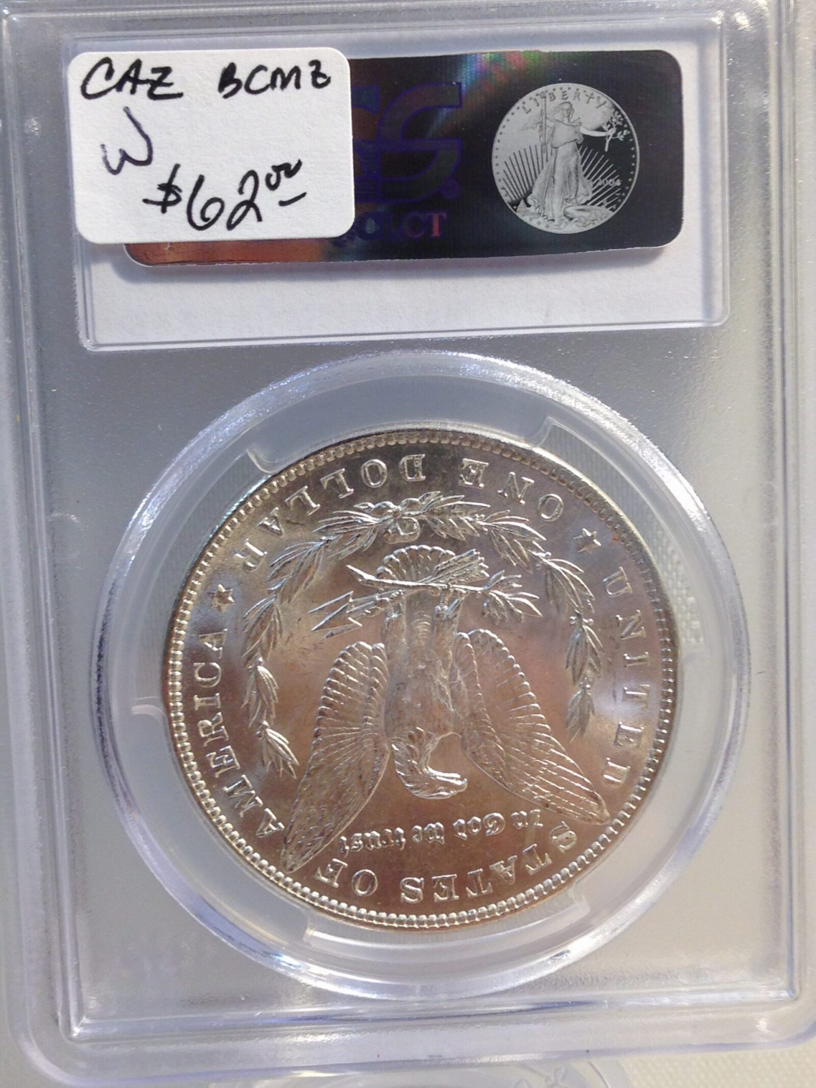 1889 Morgan Silver Dollar PCGS MS63 - Image 4