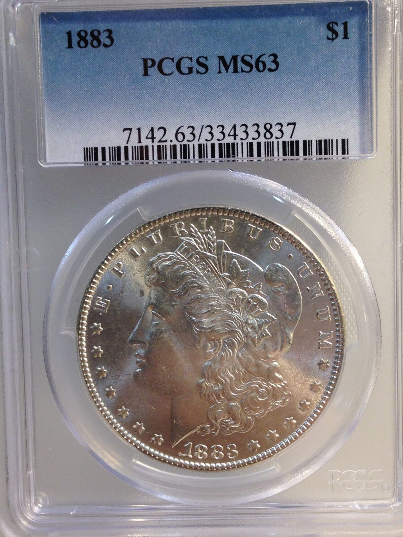 1883 Morgan Silver Dollar PCGS MS63 - Image 3