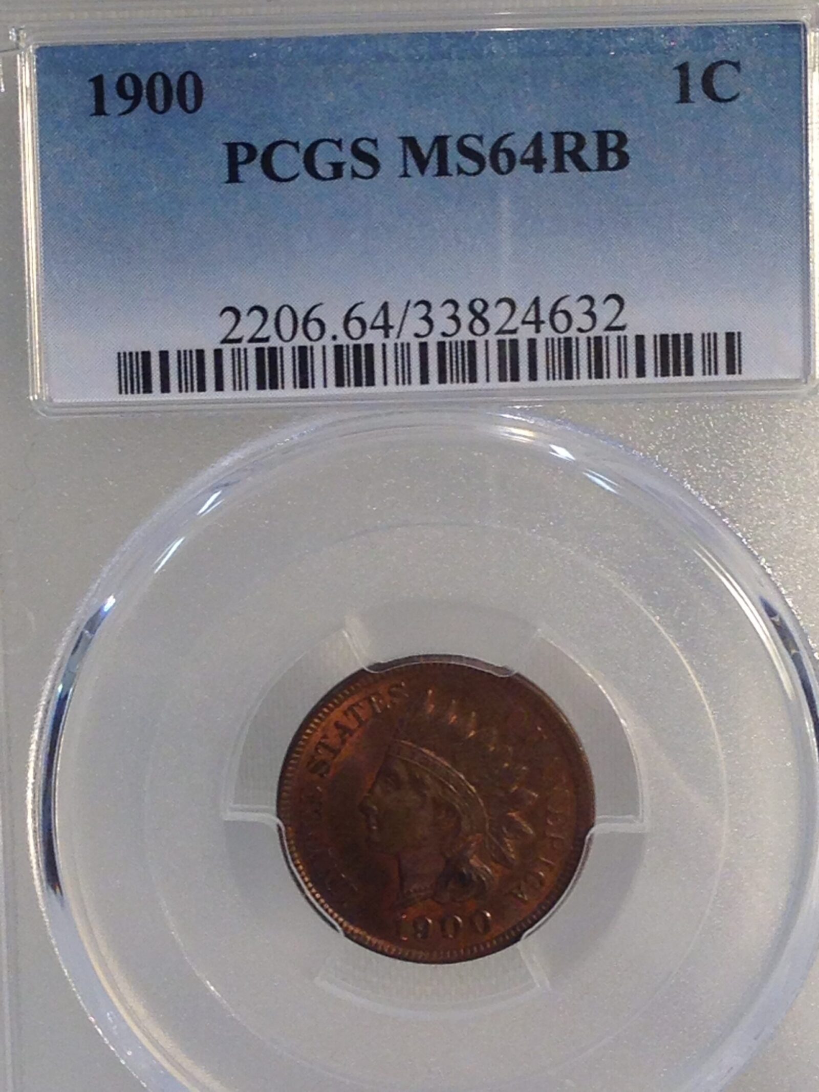 1900 Indian Head Cent PCGS MS64 RB - Image 3