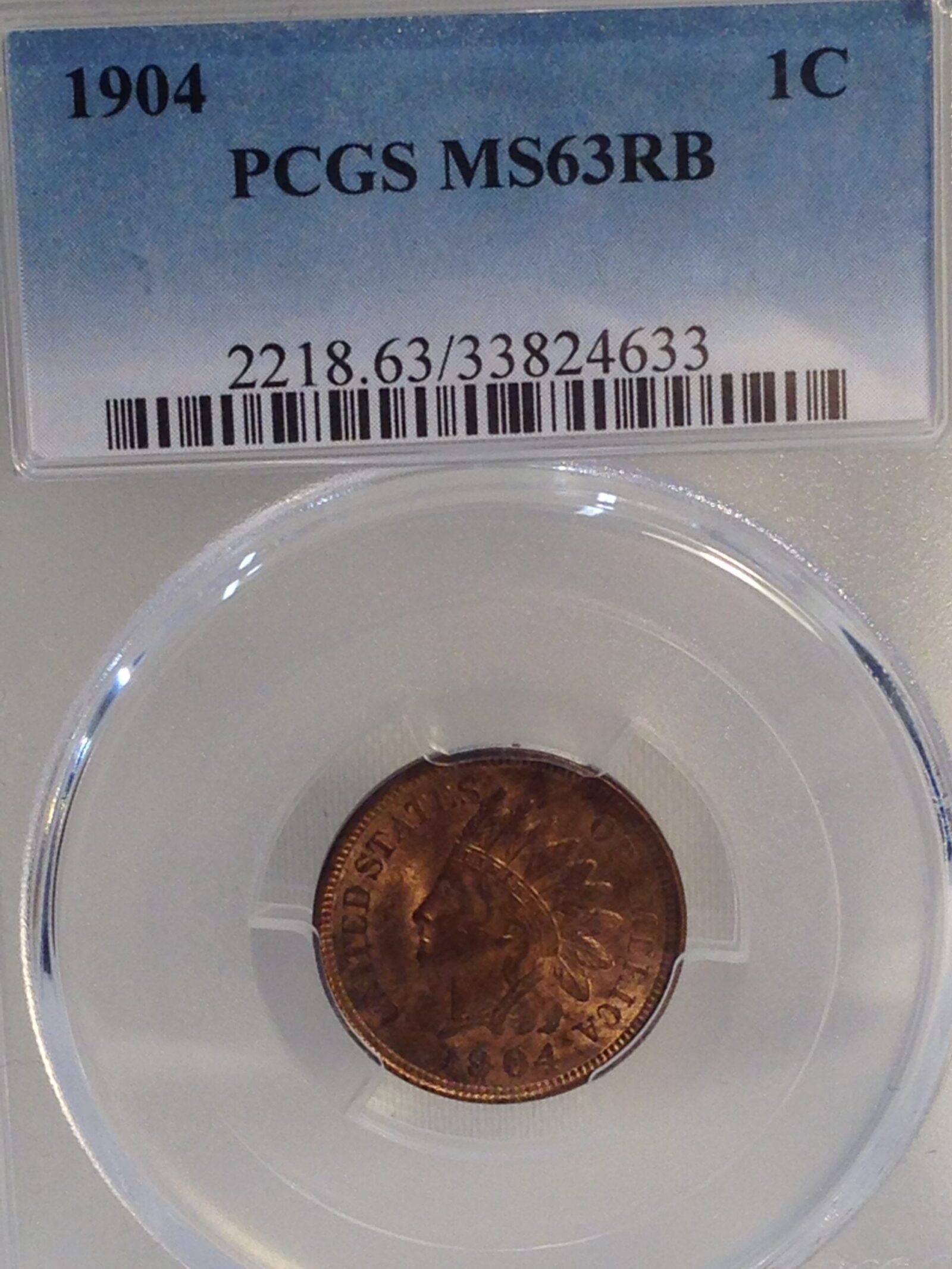 1904 Indian Head Cent PCGS MS63 RB - Image 3