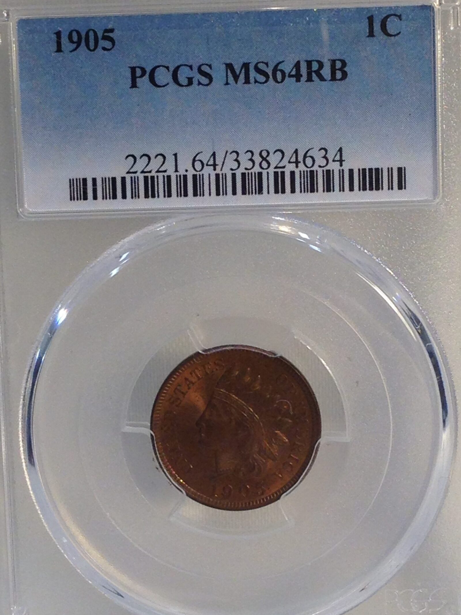 1905 Indian Head Cent PCGS MS64 RB - Image 3