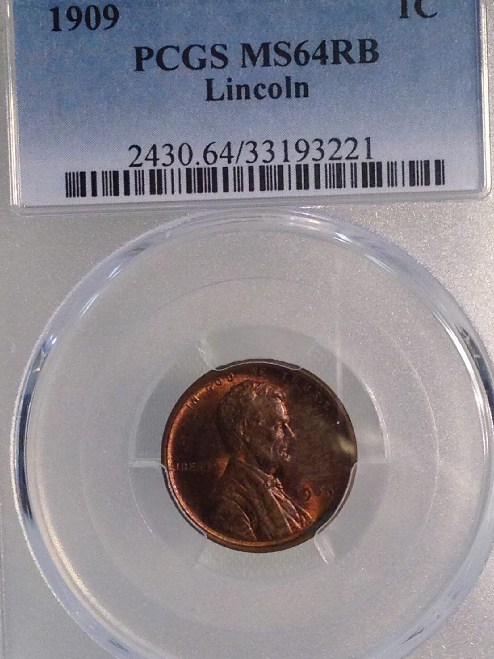 1909 Lincoln Cent PCGS MS64 RB - Image 3