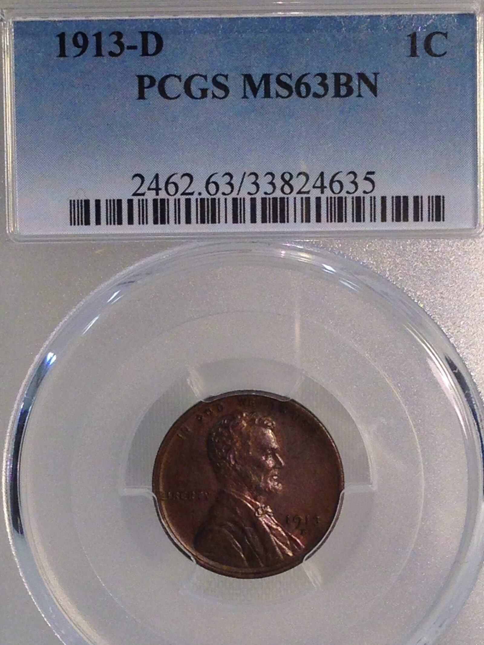 1913-D Lincoln Cent PCGS MS63 BN - Image 3