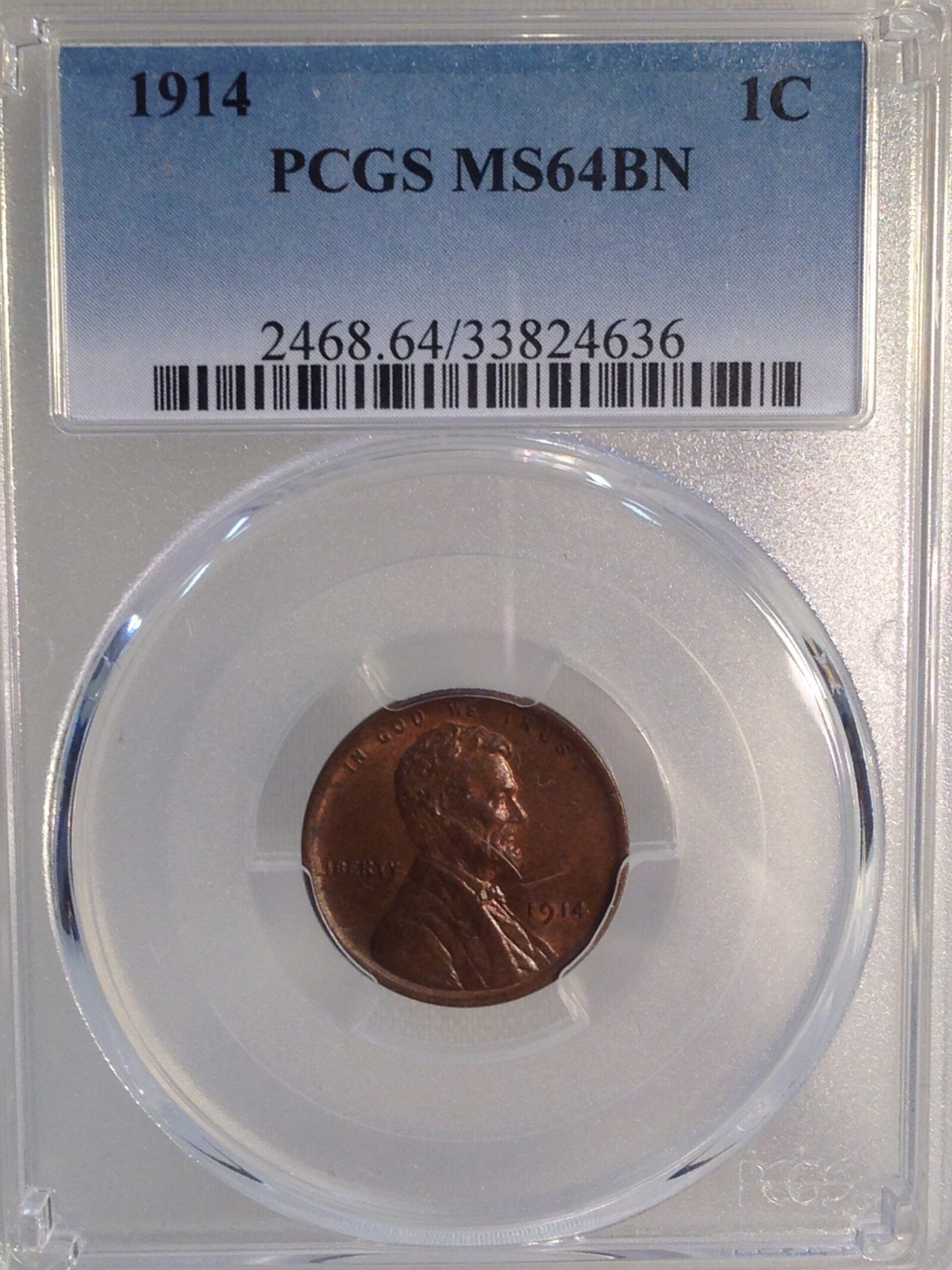 1914 Lincoln Cent PCGS MS64 BN - Image 3