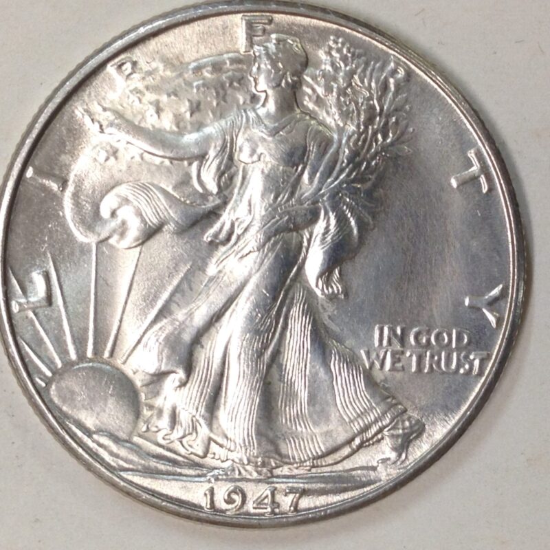 1947-D Walking Liberty Half Dollar AU