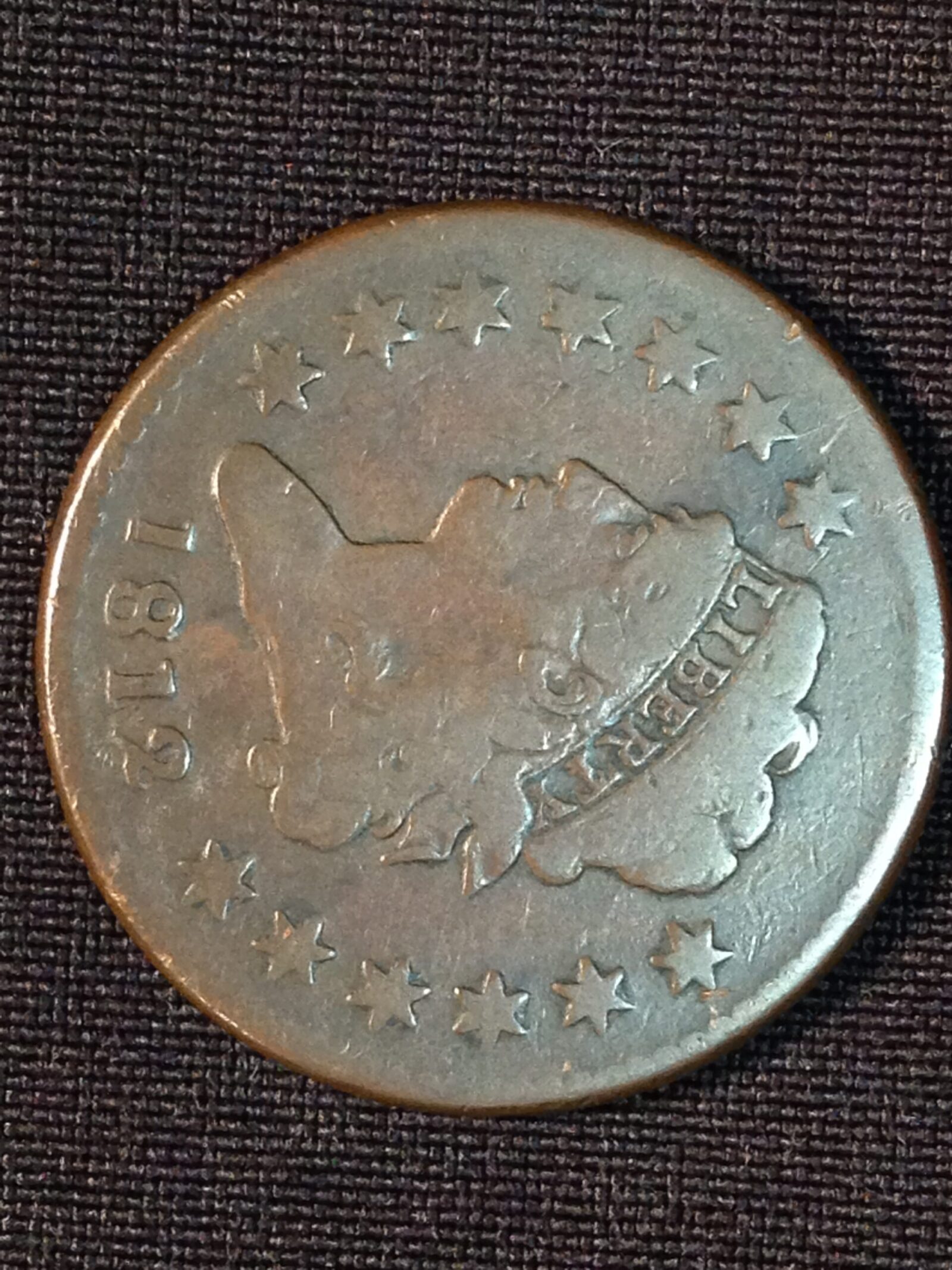 1812 Large Cent F