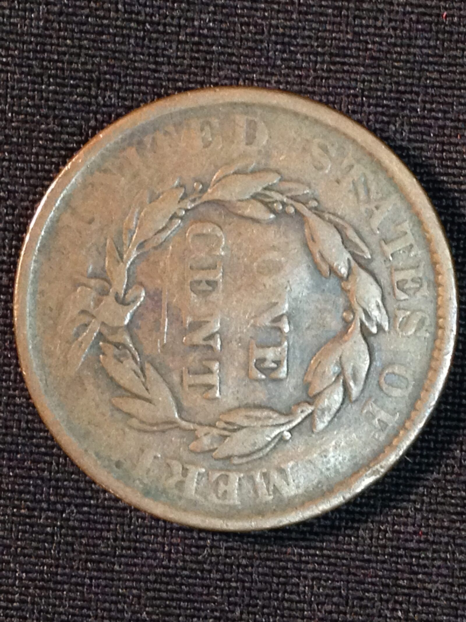 1835 Large Cent F/VF - Image 2