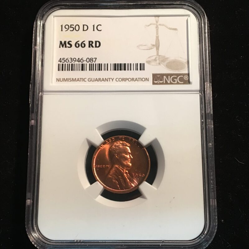 1950-D Lincoln Cent NGC MS66 RD