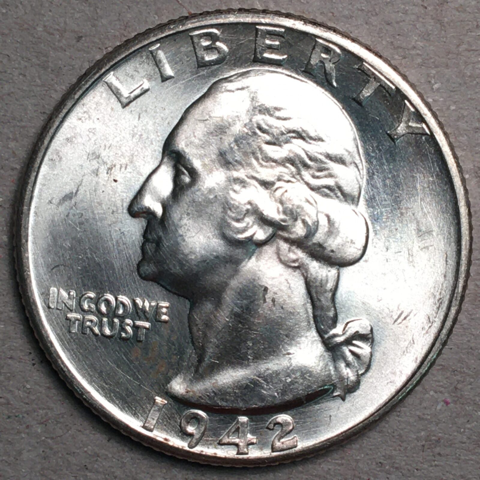 1942-D Washington Quarter MS65