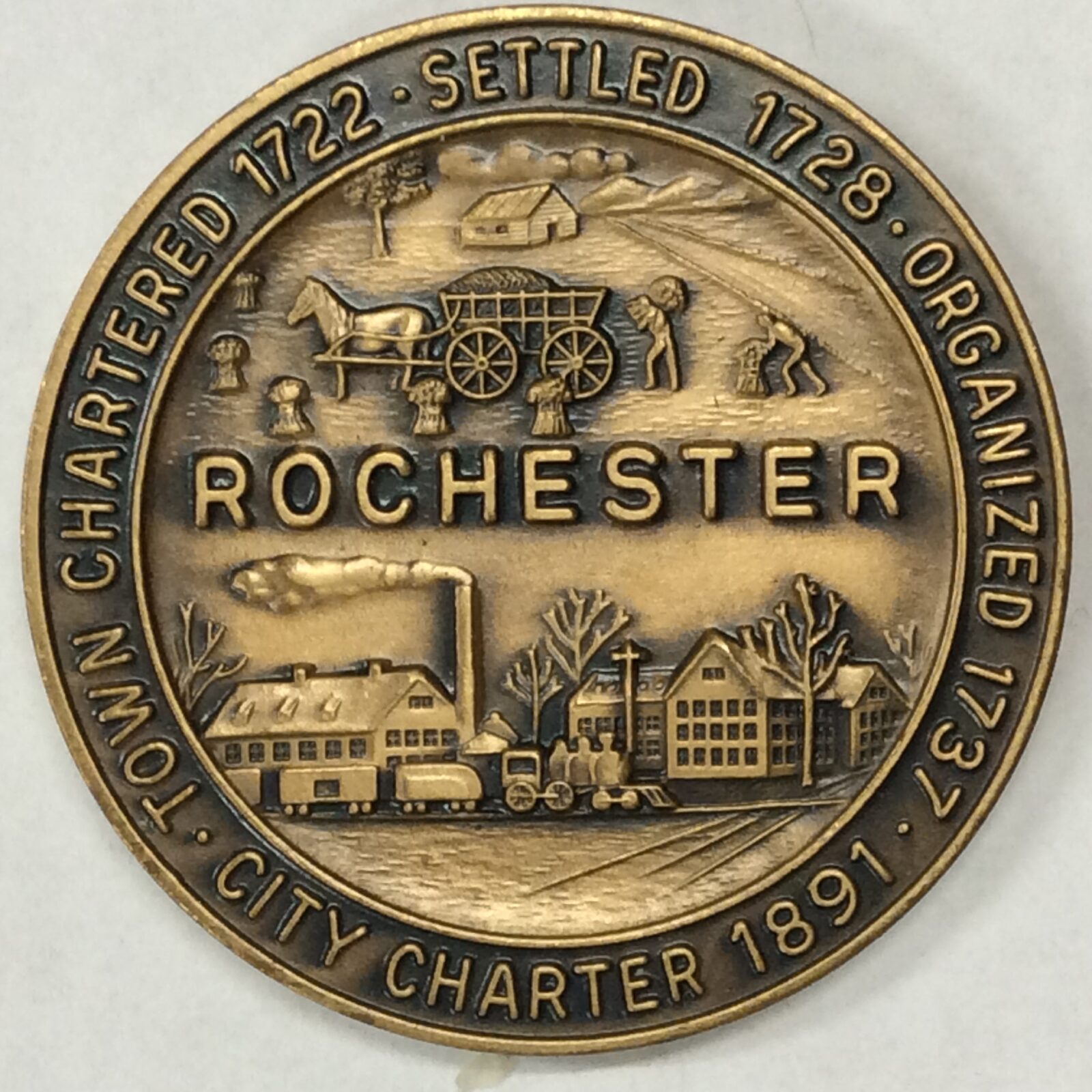 1968 Rochester, NH Town Medal Bronze, BU